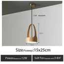 GobekUsa LED Wood Grain Chandelier for Dining, Living, and Bedroom Ambiance