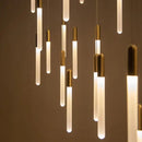 GobekUsa Luxe Gold Tube Chandelier for Dining & Bedroom Lighting