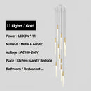 GobekUsa Luxe Gold Tube Chandelier for Dining & Bedroom Lighting