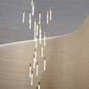 GobekUsa Luxe Gold Tube Chandelier for Dining & Bedroom Lighting