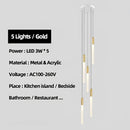 GobekUsa Luxe Gold Tube Chandelier for Dining & Bedroom Lighting