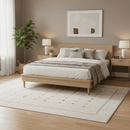Modern Design Beige Hand Loomed Wool Area Rug