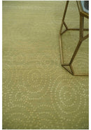 Modern Design Olive Hand loom 6x6 Square wool Area Rug