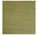 Modern Design Olive Hand loom 6x6 Square wool Area Rug