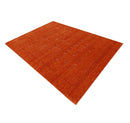 Orange Hand Loomed Wool Area Rug with Multicolor Accents - Modern Geometric Design by The Rug Decor