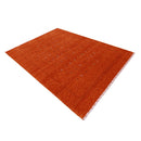 Modern Design Orange Hand Loomed Wool Area Rug