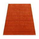 Modern Design Orange Hand Loomed Wool Area Rug