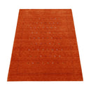 Orange Hand Loomed Wool Area Rug with Multicolor Accents - Modern Geometric Design by The Rug Decor