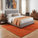 Orange Hand Loomed Wool Area Rug with Multicolor Accents - Modern Geometric Design by The Rug Decor