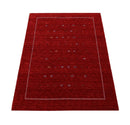 Red Hand Loomed Premium Wool Area Rug - Minimalist Modern Contemporary Interior Design by The Rug Decor