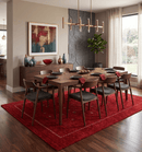 Red Hand Loomed Premium Wool Area Rug - Minimalist Modern Contemporary Interior Design by The Rug Decor