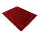 Red Hand Loomed Premium Wool Area Rug - Minimalist Modern Contemporary Interior Design by The Rug Decor