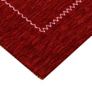Red Hand Loomed Premium Wool Area Rug - Minimalist Modern Contemporary Interior Design by The Rug Decor