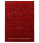 Red Hand Loomed Premium Wool Area Rug - Minimalist Modern Contemporary Interior Design by The Rug Decor