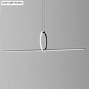 GobekUsa Modern Designer Line Art Pendant Ceiling Light with LED Island Lighting for Dining Room, Black Metallic Finish