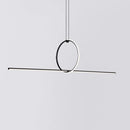 GobekUsa Modern Designer Line Art Pendant Ceiling Light with LED Island Lighting for Dining Room, Black Metallic Finish