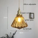 GobekUsa Diamond Amber Glass LED Pendant Lights - Nordic Modern Hanging Lamp