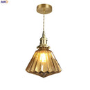 GobekUsa Diamond Amber Glass LED Pendant Lights - Nordic Modern Hanging Lamp