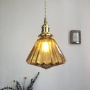 GobekUsa Diamond Amber Glass LED Pendant Lights - Nordic Modern Hanging Lamp