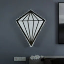 GobekUsa Modern White Diamond LED Wall Sconce with Crystal Deco - Warm/White Light