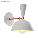 GobekUsa Modern Dome Sconce: Wall Mounted Metal Lighting with Rotating Node, Black/White