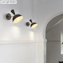GobekUsa Modern Dome Sconce: Wall Mounted Metal Lighting with Rotating Node, Black/White