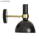 GobekUsa Modern Domed Wall Lamp - Rotatable White/Black Finish with 1 Light for Bedside
