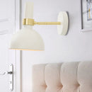 GobekUsa Modern Domed Wall Lamp - Rotatable White/Black Finish with 1 Light for Bedside
