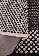 Modern Dotted Mesh Black Hand Tufted 5x8 Wool Area Rug