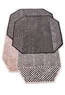 Modern Dotted Mesh Black Hand Tufted 5x8 Wool Area Rug