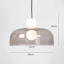 GobekUsa Double Balls Glass Chandelier Pendant Light for Kitchen Dining Room