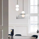 GobekUsa Double Balls Glass Chandelier Pendant Light for Kitchen Dining Room