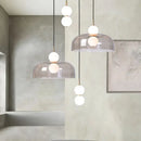 GobekUsa Double Balls Glass Chandelier Pendant Light for Kitchen Dining Room