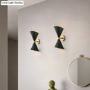 GobekUsa Modern Double Cone-Shaped Wall Lamp - 2 Lights - Black - Wall Mounted Lighting for Hallway