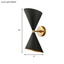 GobekUsa Modern Double Cone-Shaped Wall Lamp - 2 Lights - Black - Wall Mounted Lighting for Hallway