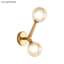 GobekUsa Modern Double Globe Wall Lamp - Glass Shade Sconce Light Fixture in Gold/Black Finish for Corridor