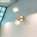 GobekUsa Modern Double Globe Wall Lamp - Glass Shade Sconce Light Fixture in Gold/Black Finish for Corridor