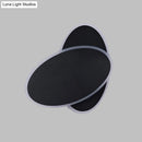 GobekUsa Modern Double Oval Bedside LED Wall Sconce Lamp in Black/White with Warm Light