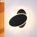 GobekUsa Modern Double Oval Bedside LED Wall Sconce Lamp in Black/White with Warm Light