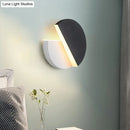 GobekUsa Modern Double Semicircle LED Wall Lamp Sconce, Black and White
