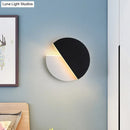 GobekUsa Modern Double Semicircle LED Wall Lamp Sconce, Black and White