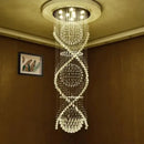 GobekUsa Double Spiral Crystal Chandelier Superdense K9 Crystal Hotel Villa Ladder Chandelier