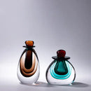 GobekUsa Double Stained Glass Vase with Lid Gradient Craft Terrarium Decoration