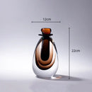 GobekUsa Double Stained Glass Vase with Lid Gradient Craft Terrarium Decoration