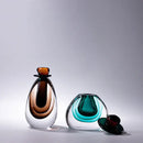 GobekUsa Double Stained Glass Vase with Lid Gradient Craft Terrarium Decoration