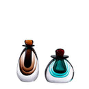 GobekUsa Double Stained Glass Vase with Lid Gradient Craft Terrarium Decoration