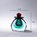GobekUsa Double Stained Glass Vase with Lid Gradient Craft Terrarium Decoration