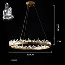 GobekUsa Dimmalbe LED Crystal High Ceiling Chandelier for Living Room