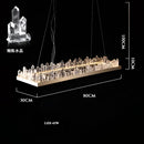 GobekUsa Dimmalbe LED Crystal High Ceiling Chandelier for Living Room