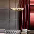 GobekUsa Dimmalbe LED Crystal High Ceiling Chandelier for Living Room